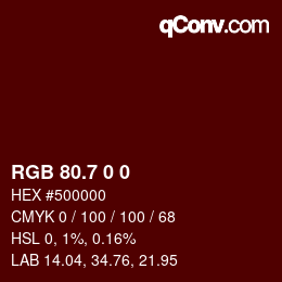カラーコード: RGB 80.7 0 0 | qconv.com