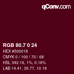 カラーコード: RGB 80.7 0 24 | qconv.com