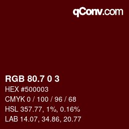 カラーコード: RGB 80.7 0 3 | qconv.com