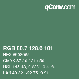 カラーコード: RGB 80.7 128.6 101 | qconv.com