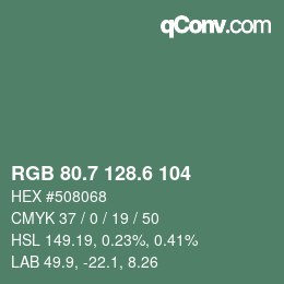 カラーコード: RGB 80.7 128.6 104 | qconv.com