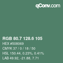 カラーコード: RGB 80.7 128.6 105 | qconv.com