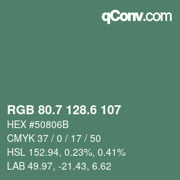 カラーコード: RGB 80.7 128.6 107 | qconv.com