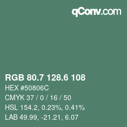 カラーコード: RGB 80.7 128.6 108 | qconv.com