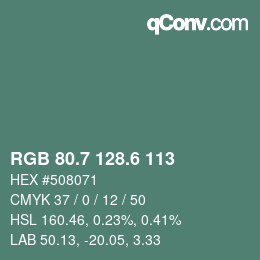 カラーコード: RGB 80.7 128.6 113 | qconv.com