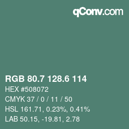 カラーコード: RGB 80.7 128.6 114 | qconv.com
