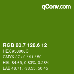 カラーコード: RGB 80.7 128.6 12 | qconv.com