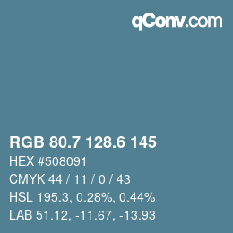 カラーコード: RGB 80.7 128.6 145 | qconv.com