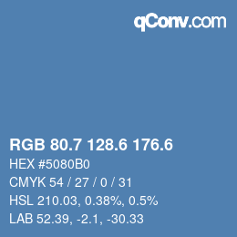 カラーコード: RGB 80.7 128.6 176.6 | qconv.com