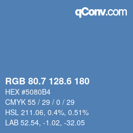 カラーコード: RGB 80.7 128.6 180 | qconv.com