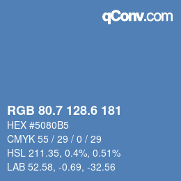 カラーコード: RGB 80.7 128.6 181 | qconv.com