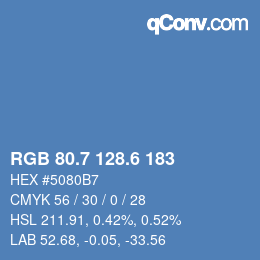 カラーコード: RGB 80.7 128.6 183 | qconv.com
