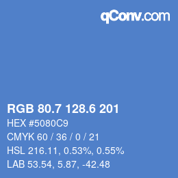カラーコード: RGB 80.7 128.6 201 | qconv.com