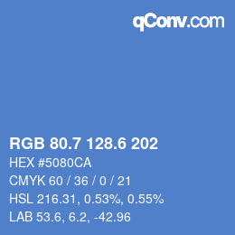 カラーコード: RGB 80.7 128.6 202 | qconv.com
