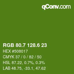 カラーコード: RGB 80.7 128.6 23 | qconv.com