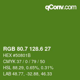 カラーコード: RGB 80.7 128.6 27 | qconv.com