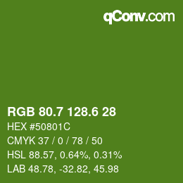 カラーコード: RGB 80.7 128.6 28 | qconv.com