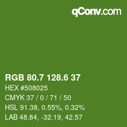 カラーコード: RGB 80.7 128.6 37 | qconv.com