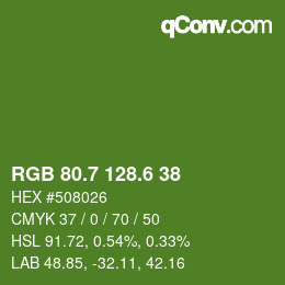 カラーコード: RGB 80.7 128.6 38 | qconv.com