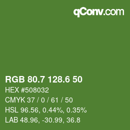 カラーコード: RGB 80.7 128.6 50 | qconv.com