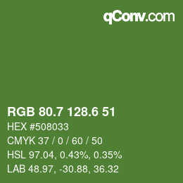 カラーコード: RGB 80.7 128.6 51 | qconv.com