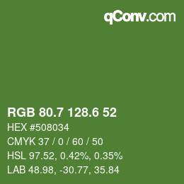 カラーコード: RGB 80.7 128.6 52 | qconv.com