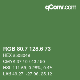 カラーコード: RGB 80.7 128.6 73 | qconv.com