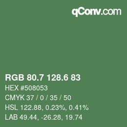 カラーコード: RGB 80.7 128.6 83 | qconv.com