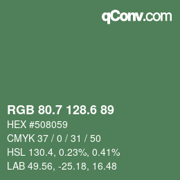 カラーコード: RGB 80.7 128.6 89 | qconv.com