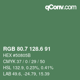 カラーコード: RGB 80.7 128.6 91 | qconv.com