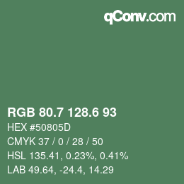 カラーコード: RGB 80.7 128.6 93 | qconv.com