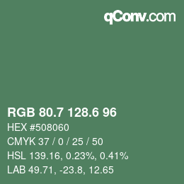 カラーコード: RGB 80.7 128.6 96 | qconv.com
