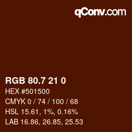 カラーコード: RGB 80.7 21 0 | qconv.com