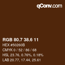 カラーコード: RGB 80.7 38.6 11 | qconv.com