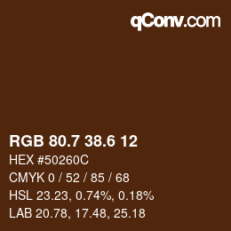 カラーコード: RGB 80.7 38.6 12 | qconv.com