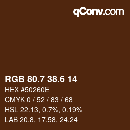 カラーコード: RGB 80.7 38.6 14 | qconv.com