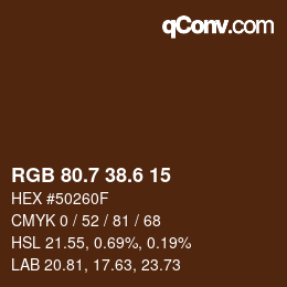 カラーコード: RGB 80.7 38.6 15 | qconv.com