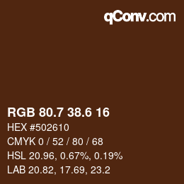 カラーコード: RGB 80.7 38.6 16 | qconv.com