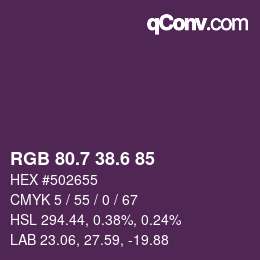 カラーコード: RGB 80.7 38.6 85 | qconv.com