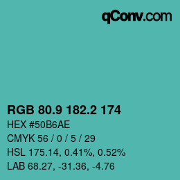 Color code: RGB 80.9 182.2 174 | qconv.com