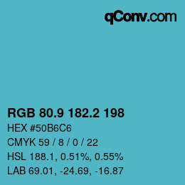 Color code: RGB 80.9 182.2 198 | qconv.com