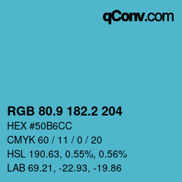 Color code: RGB 80.9 182.2 204 | qconv.com