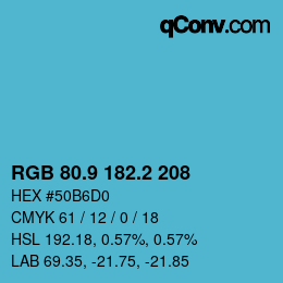Color code: RGB 80.9 182.2 208 | qconv.com
