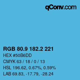 Color code: RGB 80.9 182.2 221 | qconv.com