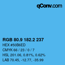 Color code: RGB 80.9 182.2 237 | qconv.com