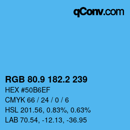 Color code: RGB 80.9 182.2 239 | qconv.com