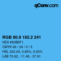 Color code: RGB 80.9 182.2 241 | qconv.com