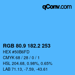 Color code: RGB 80.9 182.2 253 | qconv.com