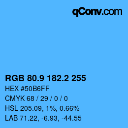 Color code: RGB 80.9 182.2 255 | qconv.com