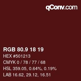 Color code: RGB 80.9 18 19 | qconv.com